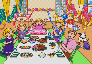 ECC Junior No Hajimete Eigo Vol. 3 Patty-Chan No O-Tanjoubi screenshot 2 for Sega Pico